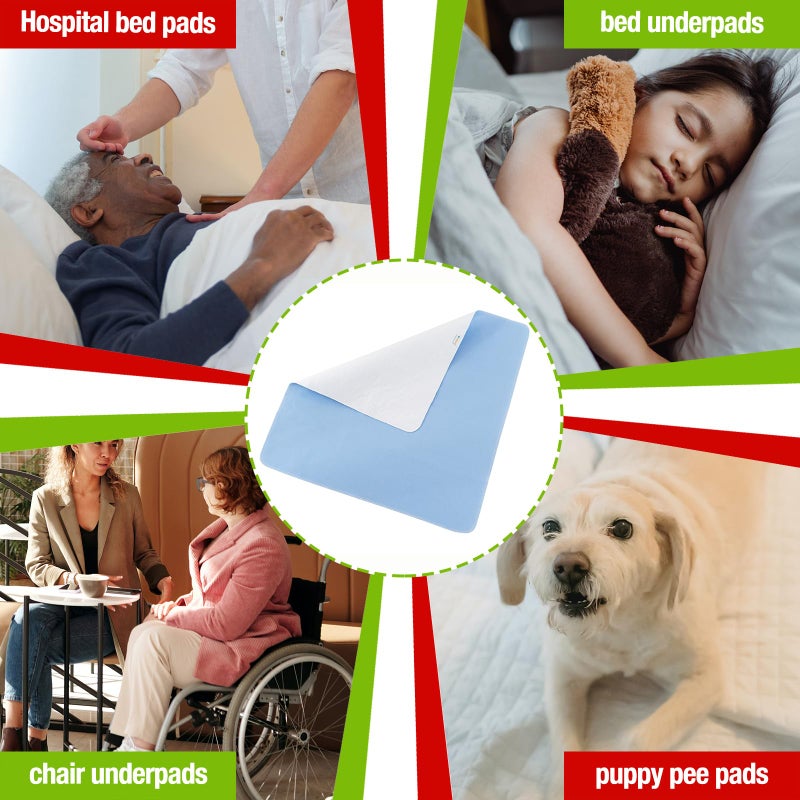 Bamuho Bed Pads for Incontinence Washable with 4 Layers of Protection, Waterproof Bed Pads Large 2 Pack 34" x 52" Great for Adult, Children and Pets - Image 2